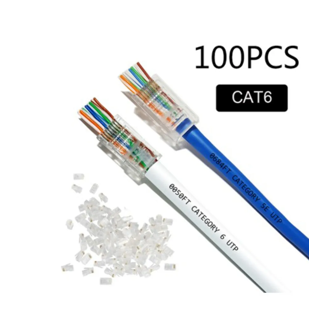 Фото Сетевой кабельный разъем CAT6 RJ45, 50/100 шт., модульный коннектор RJ45, Сетевой коннектор CAT6 №2