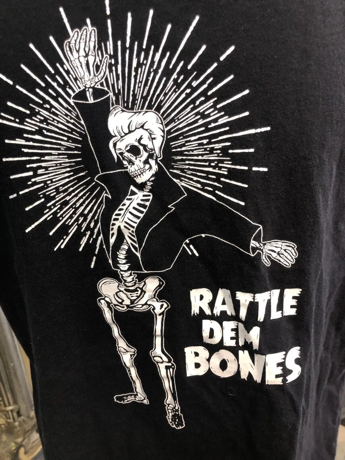 Женская кожаная куртка-скелетоны Rattle Dem Bones, черная футболка с длинным рукавом в стиле панк, Размер 6