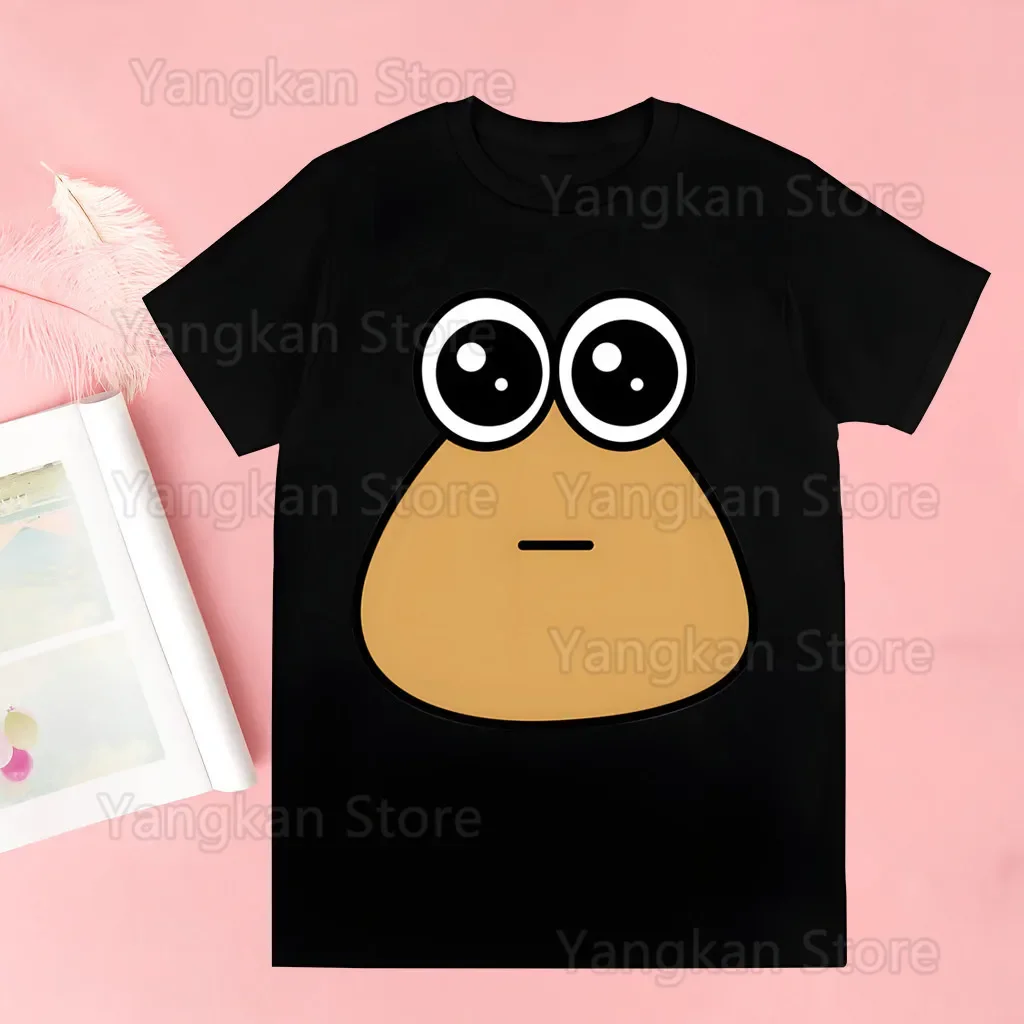 Фото Женская футболка Pou Harajuku, женская футболка с буквенным принтом, забавная женская футболка, повседневная модная эстетичная футболка для отдыха №3