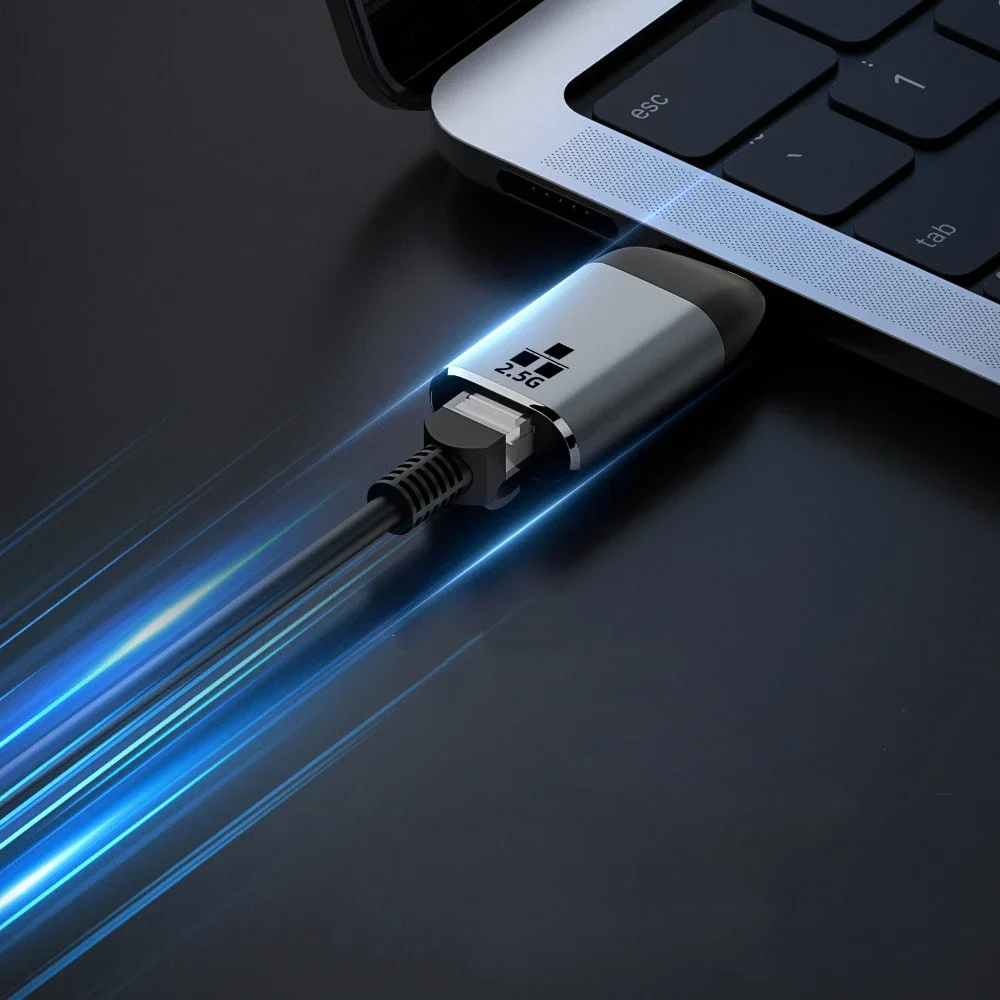 MDR 2500 Мбитс USB C Ethernet-адаптер Type-C Thunderbolt3 к RJ45 Cat8 LAN-разъему 2,5G Сетевая карта для Macbook Laptop PC (art.: 3920c992cd006) - 3920c992cd006