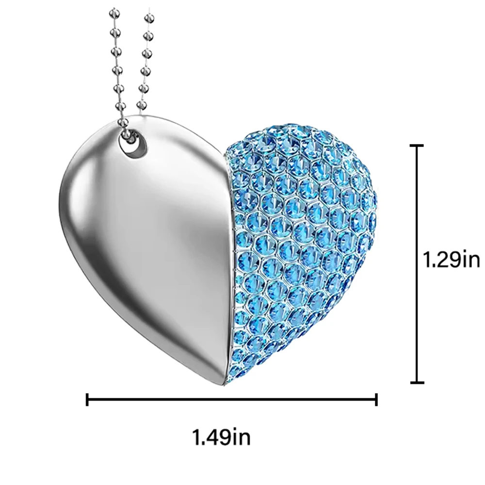 Фото USB-флеш-накопитель Heart Crystal, 128 ГБ, бесплатный ключ, ожерелье, память, 64 ГБ, 100% реальная емкость, USB-флеш-накопитель, 32 ГБ, бизнес-подарок №2