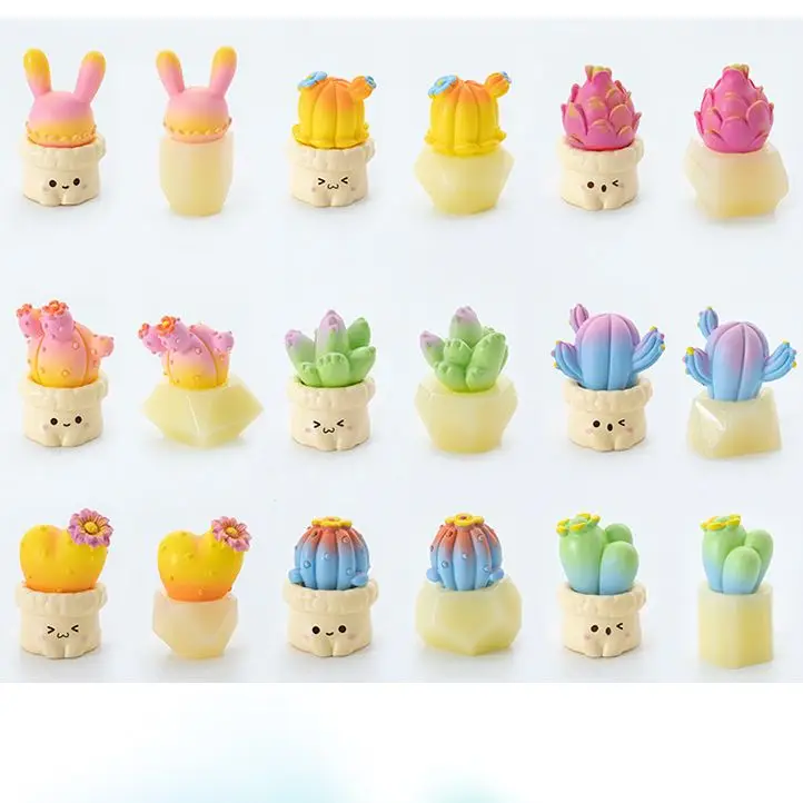 Kawaii креативный милый выражение моделирование сочный кактус горшок украшение «сделай сам» слепая сумка аксессуары микро пейзажные украшения