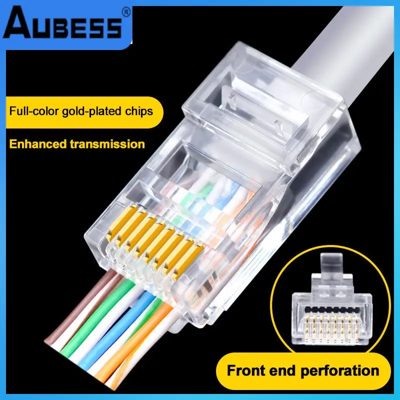 Прочный Cat5 / Cat5e сетевой адаптер для сетевых кабелей, высокая скорость, супер пять перфорированных кристальных головок, широкое применение, ...
