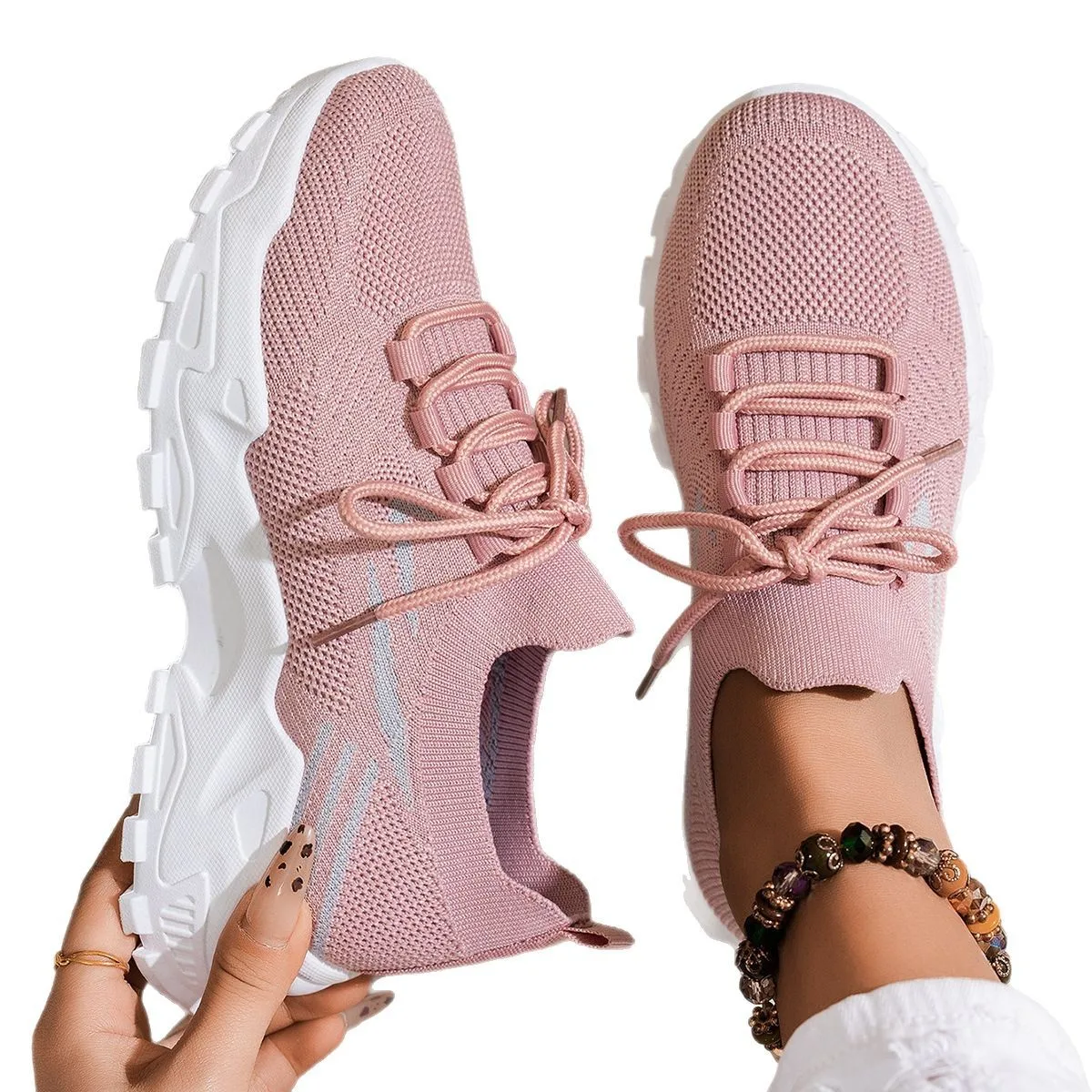 Фото Ограниченное количество 50% Papa Shoes! Стильные оливково-зеленые сетчатые кроссовки с белыми линиями №4