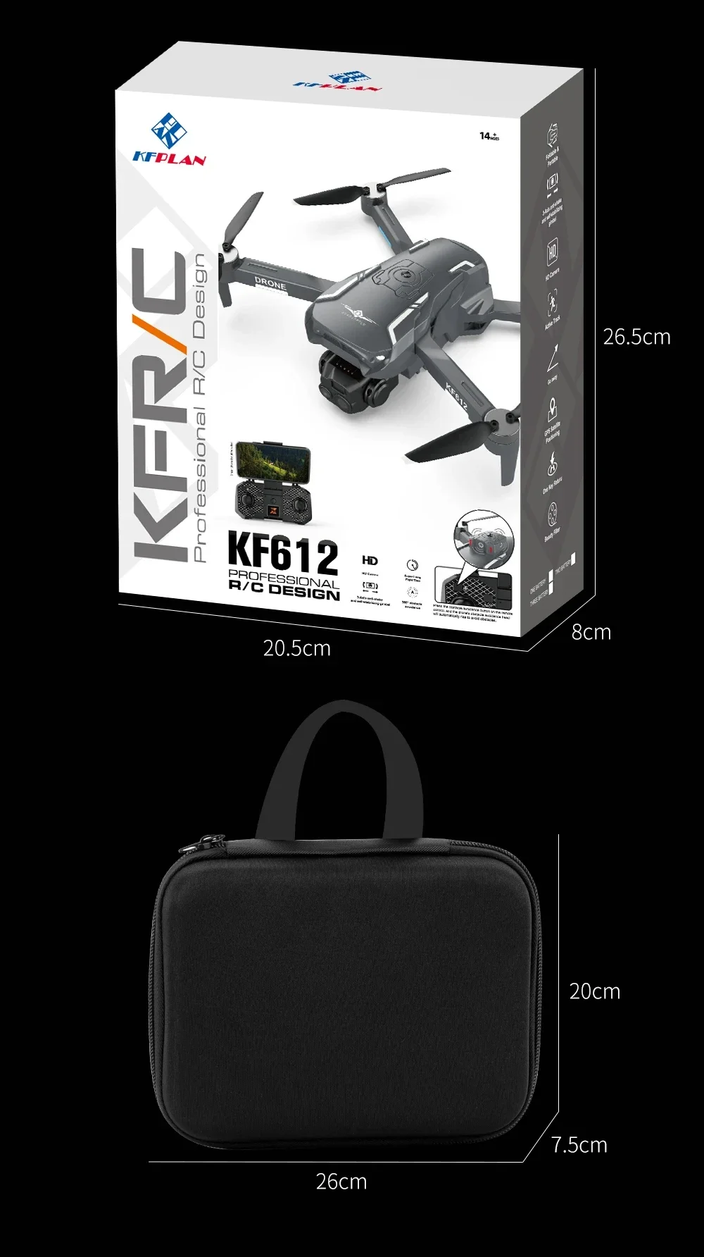 KF612 Профессиональный дрон 360° °   Подъемная двойная камера высокой четкости 4K для предотвращения препятствий, игрушка-дроны с дополнительным освещением (art.: 3920d213f2e29) - 3920d213f2e29