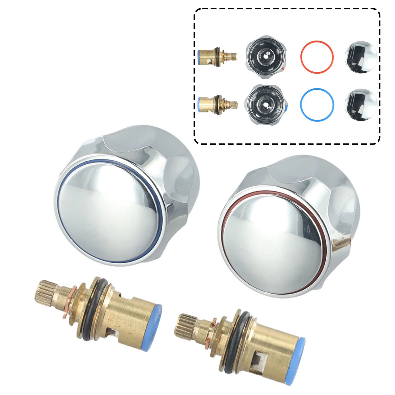 Ручка крана Hot C + Old, ручка для крана, медный кран Reviver6 +-комплект для переоборудования, 1/2 дюйма, сменные головки, резьба для раковины, шайба для раковины