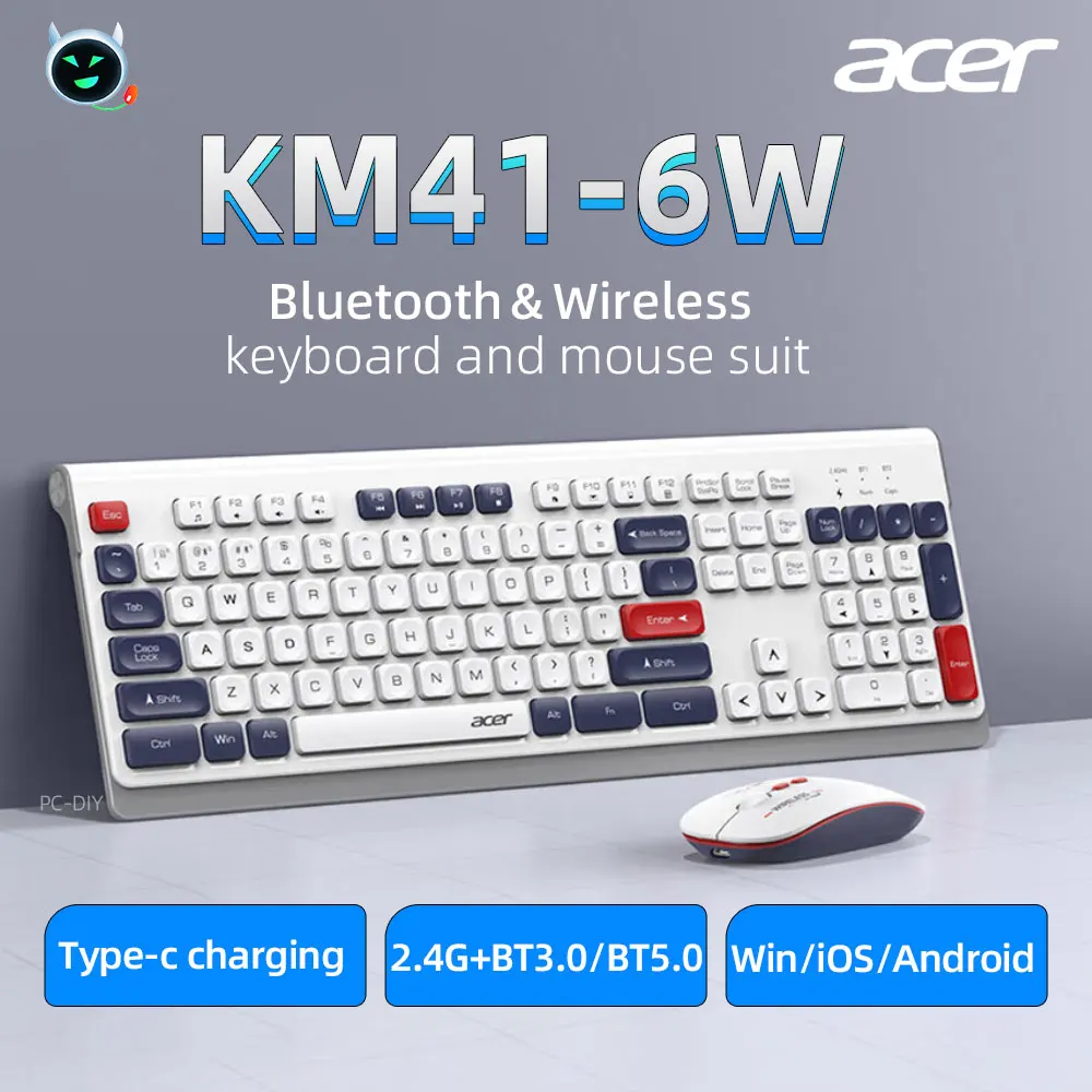 Клавиатура и мышь беспроводные, двухрежимные, USB Type-c