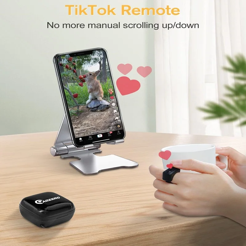 Фото Дистанционное прокручивающее кольцо для TikTok, Bluetooth Page Turner для iPad iPhone, Scroller Remote для TIK Tok, Remote Cont с затвором камеры №4