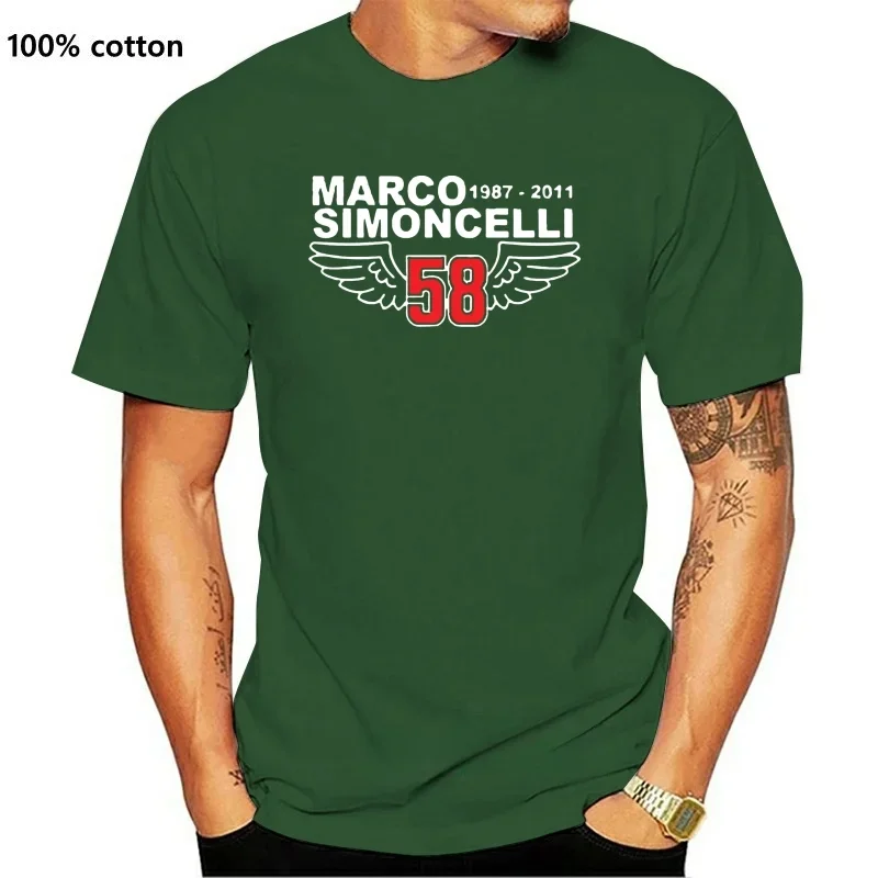 Классическая футболка Sic Marco Simoncelli 58, мужская белая футболка с коротким рукавом, под заказ