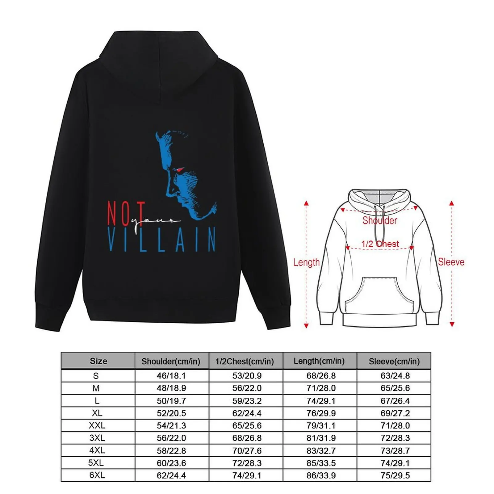 Фото Мужская толстовка Not Your Villain, комплект осенней одежды, одежда в корейском стиле, осенние новинки, уличная одежда с капюшоном №5