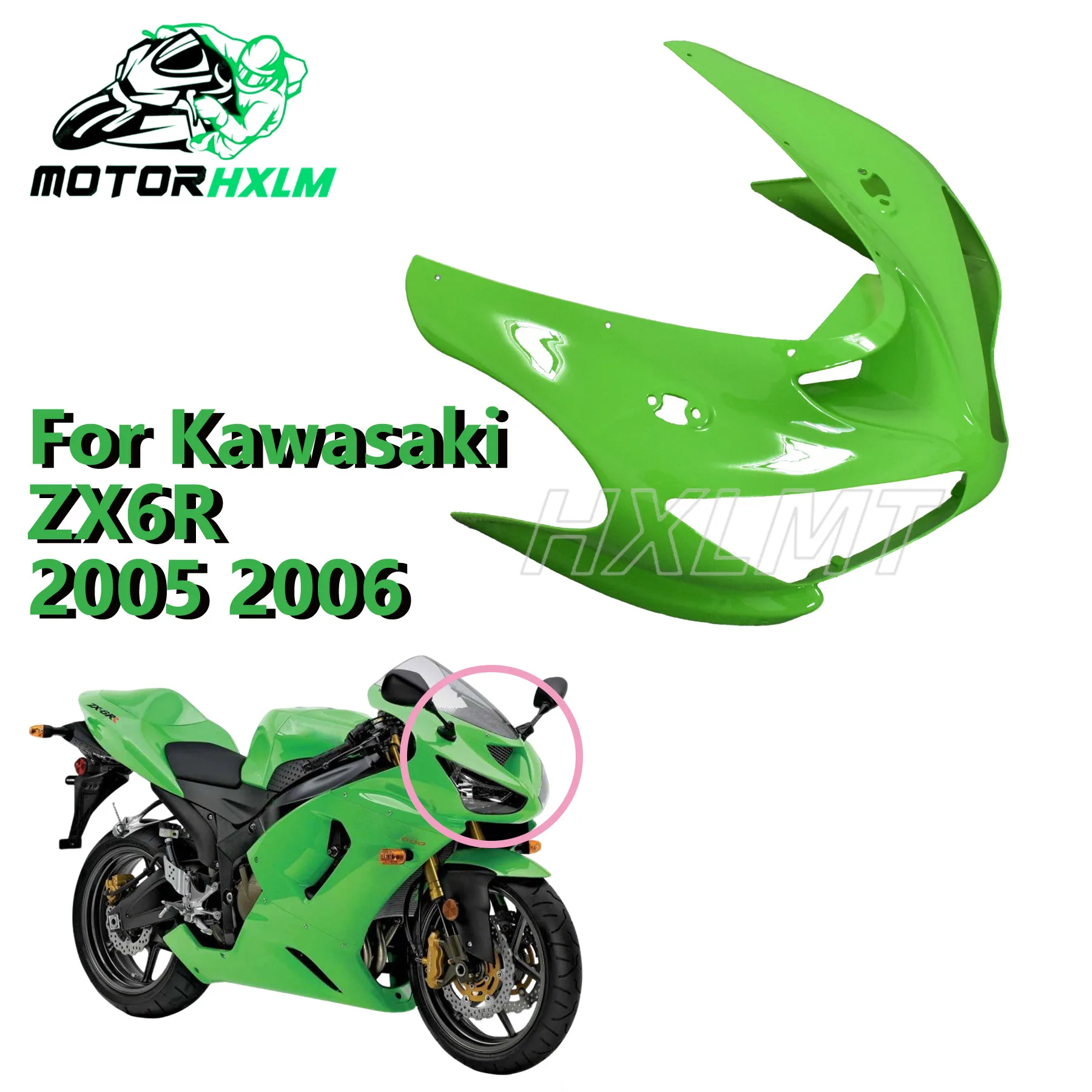 Новый для KAWASAKI Ninja ZX-6R zx6r zx 6r 636 600 2005 2006 05 06, передний верхний носовой обтекатель, аксессуары для обтекателя