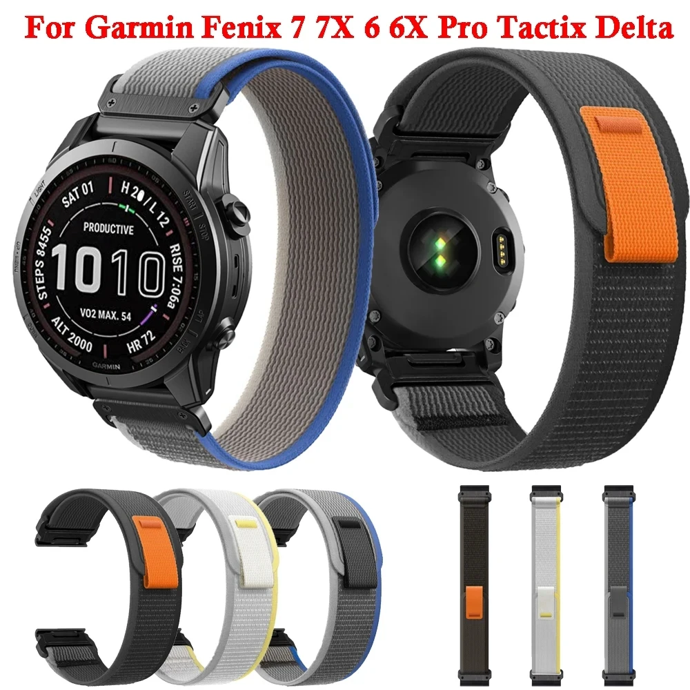 Нейлоновый Ремешок QuickFit Для Часов Garmin Fenix 7X 7 Solar 6X 6 Pro 5 5X Plus 945 EPIX Gen 2 Mk2i Mk2 — Ремешок 22 Мм/26 Мм