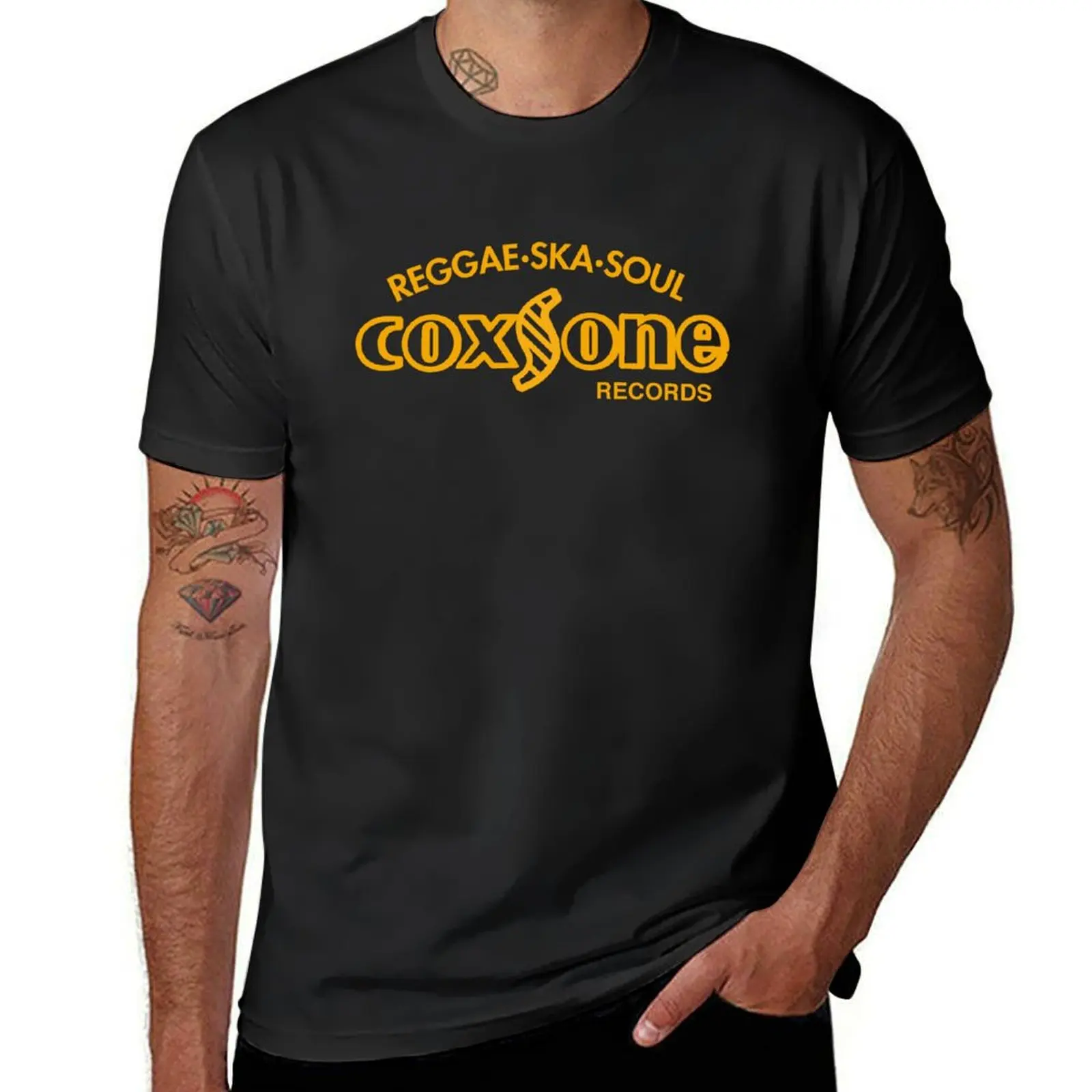 Футболка Coxsone с музыкальной этикеткой регги, Спортивные фанаты, принт с животными для мальчиков, мужские футболки большого и высокого размера из аниме