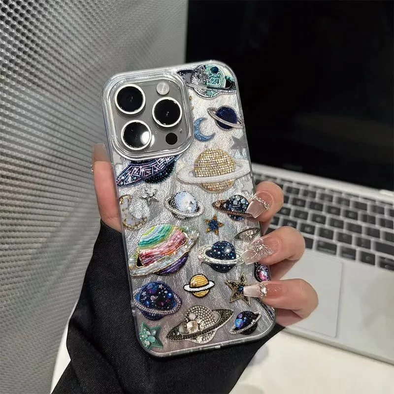 Фото Чехол для телефона Planet Pluto Moon Stars Xiaomi Mi 15 11 Poco X6 M6 X5 F5 X3 M3 NFC GT Lite Pro 4G 5G Задняя крышка с текстурой перьев №3