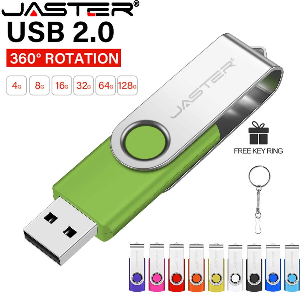USB-флеш-накопитель JASTER серебристый, 128 ГБ, 64 ГБ, 16 ГБ