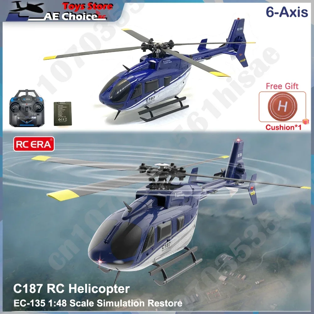 RC ERA C187 EC135 Авиационная модель истребителя Четырехсторонний одиночный пропеллер Вертолет 2,4G Модель самолета с дистанционным управлением Дрон Игрушка
