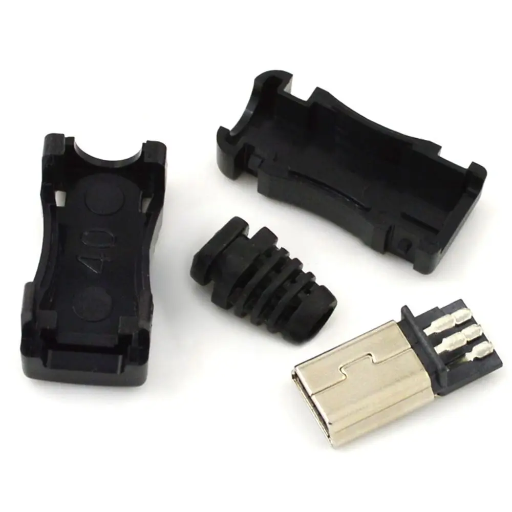 Фото Мини USB Штекерный разъем USB 2,0 разъем 4 в 1 сборный провод с пластиковой крышкой 5-контактный разъем USB2.0 Штекерный разъем Mini USB разъем №3