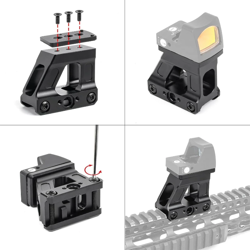 Фото Комплект крепления оптического прицела Picatinny Riser Mount, крепление Red Dot Riser 1,69 дюйма для прицела Red Dot Sight RM, подходит для направляющей Picatinny 20 мм №3