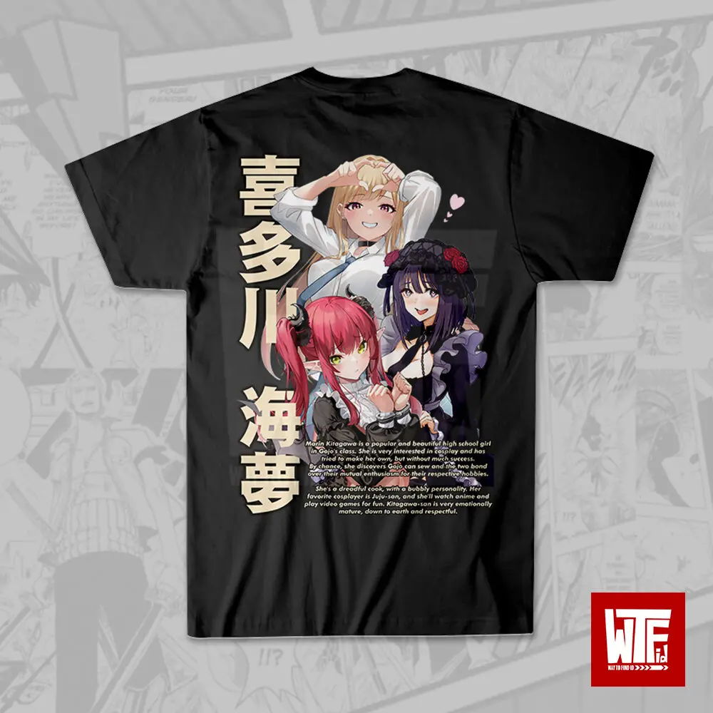 WTF.ID Marin Kitagawa Sono Bisque Doll wa Koi wo Suru Kaos Аниме Футболка/100 Streetwear Wibu