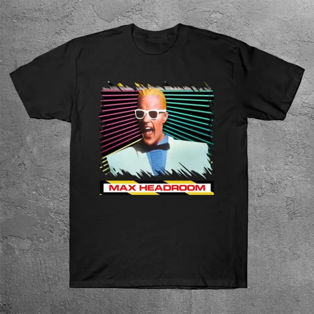 Футболка Max Headroom UK 1985, мужские модные тяжелые футболки для мужчин, футболки с рисунком больших размеров