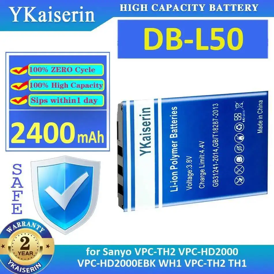 Стабильная батарея для камеры Sanyo Vpc-TH2 Vpc-HD2000 Vpc-HD2000EBK WH1 TH1 DB-L50, прочная