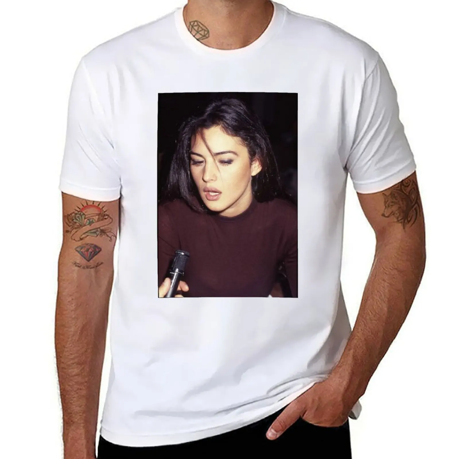 Футболка Monica Bellucci, хлопковые футболки, футболка высокого качества, мужская повседневная футболка