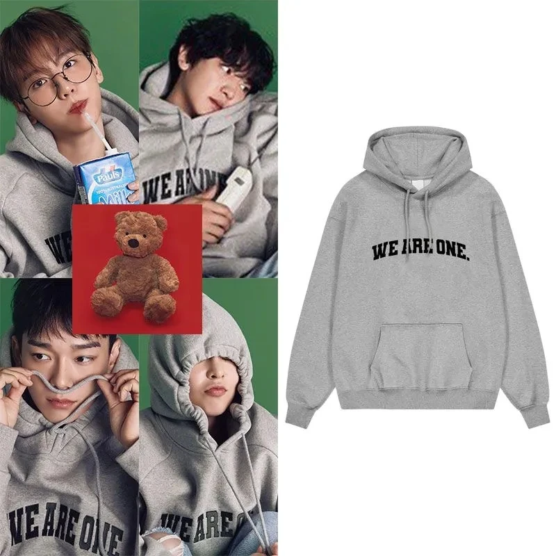 Kpop EXO толстовки мы один принт рубашка с капюшоном Chanyeol Sehun baekhyun chen D.O те же толстовки y2k Свободные повседневные толстовки