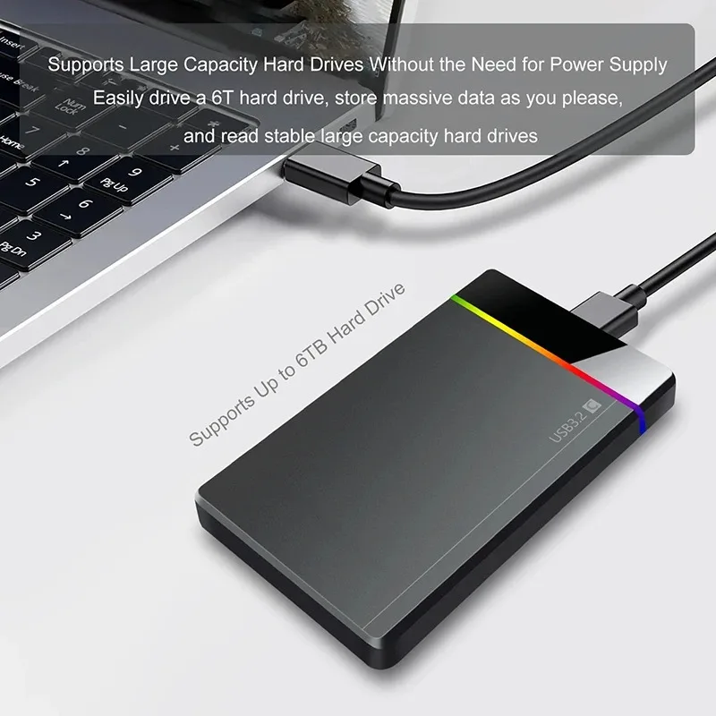 Фото Корпус для жесткого диска 2,5 дюйма, SATA-USB 3,2, внешний мобильный жесткий диск, чехол для портативного ПК, скорость 5 Гбит/с, чехол для хранения жесткого диска SATA SSD №2