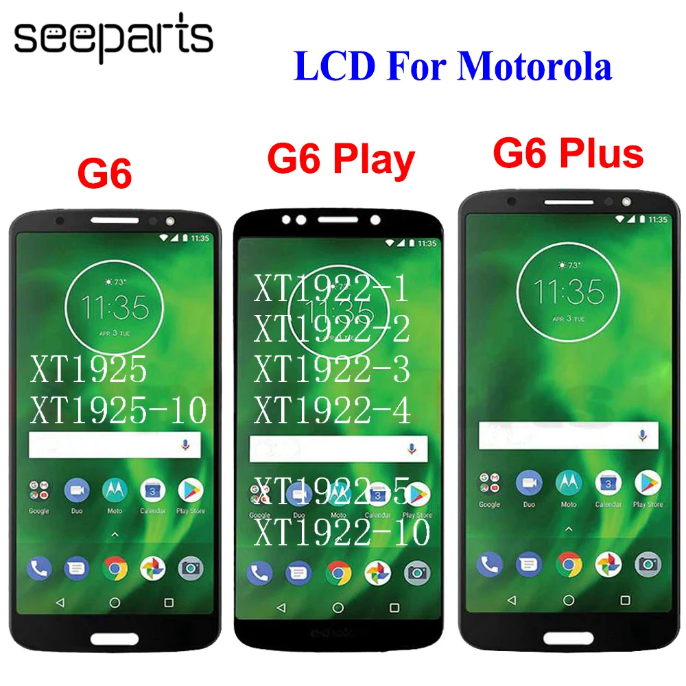 Протестировано, работает для Motorola Moto G6 Plus, ЖК-экран, сенсорный дигитайзер в сборе, G6 Diaplsy G6 Play, ЖК-дисплей