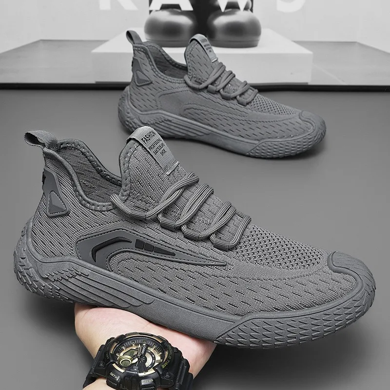 Фото Мужские кроссовки Yeezy Style 2025 — дышащие вязаные кроссовки, модная обувь для папы на лето, повседневная и спортивная обувь №2