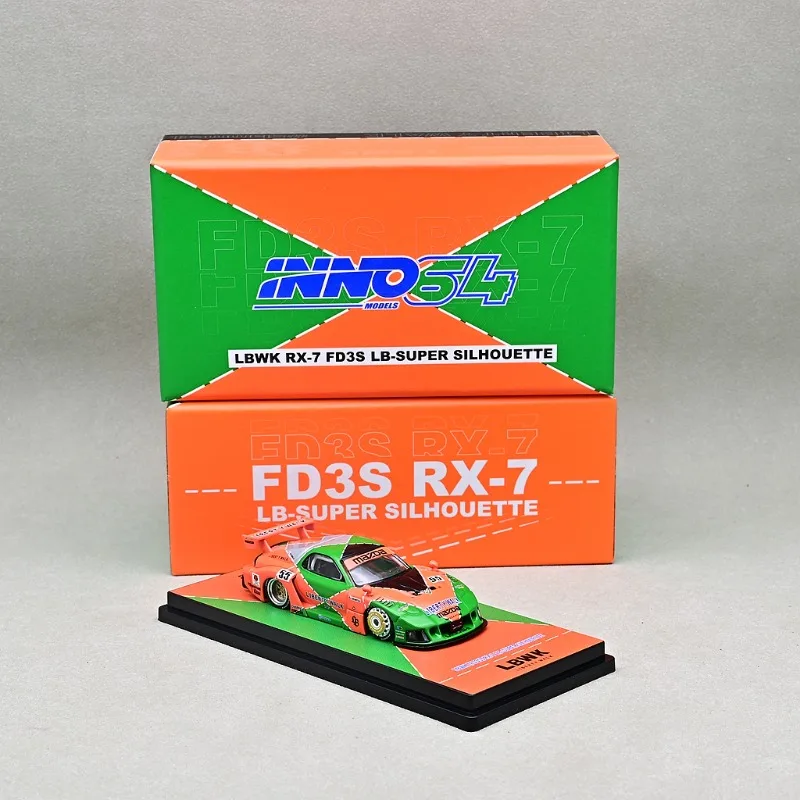 INNO 1/64 LBWK RX-7 FD3S Малайзийский ярмарок, игрушка-мотор из сплава, литая под давлением металлическая модель, коллекция рождественских подарков для мальчиков