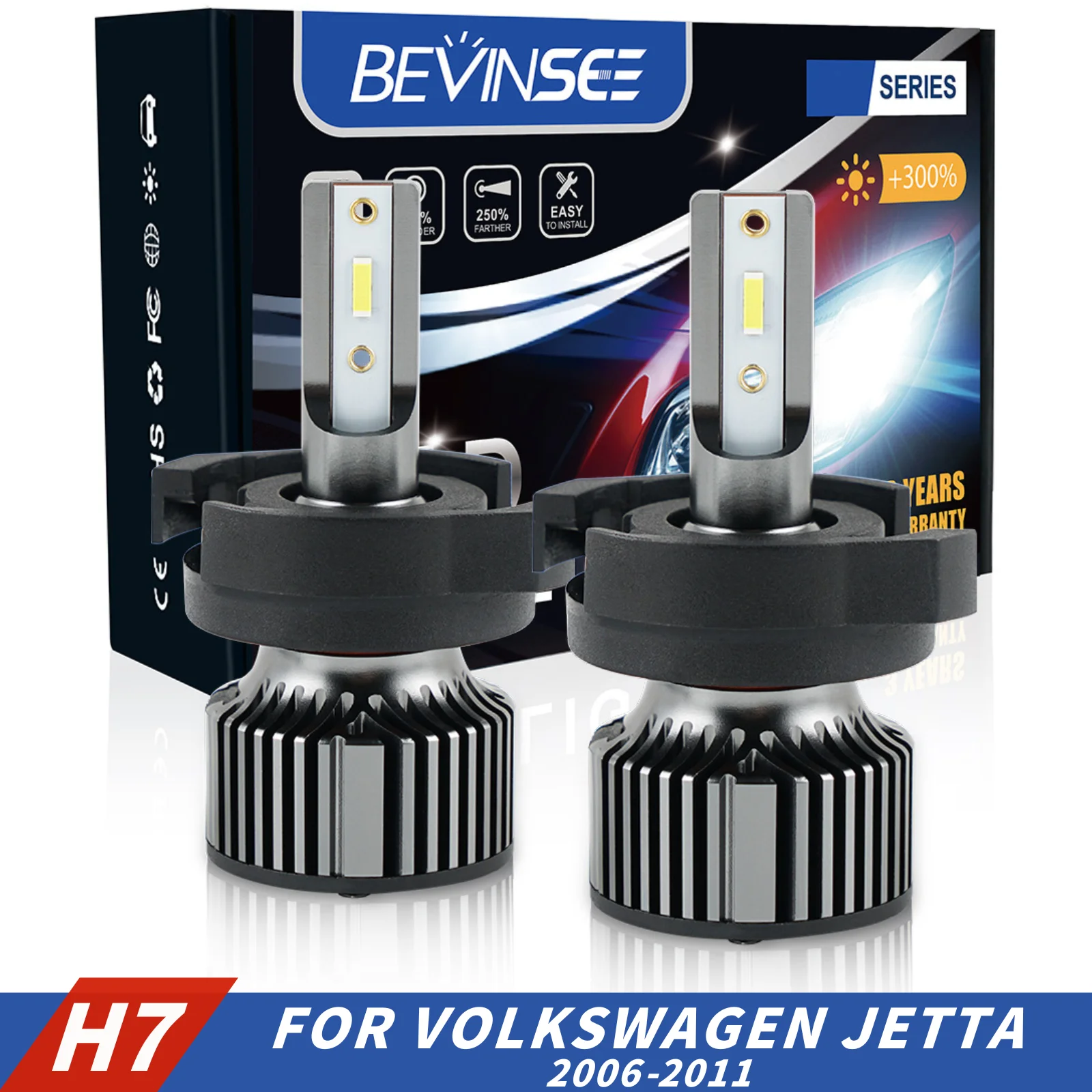 Лампы для автомобилей Bevinsee H7, 60 Вт, 6000 К, мини-лампы для Alfa Romeo, VW Jetta Passat Vento, Ford Escape
