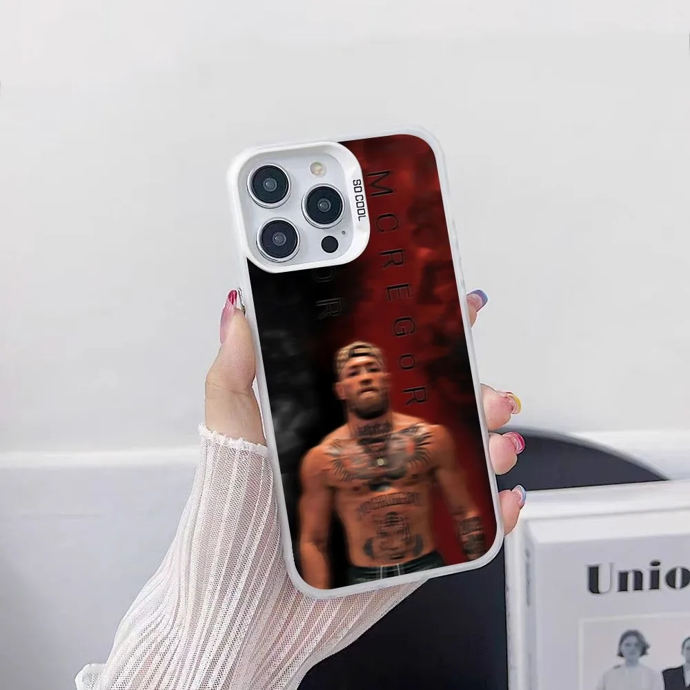 Фото Чехол для телефона Conor McGregor для iPhone 16, 15, 14, 13, 12, 11 Pro Max Plus, цветной противоударный серебряный чехол на заднюю панель №4