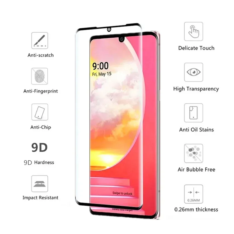 Фото Защитная пленка для экрана LG Velvet 5G, 3 шт., закаленное стекло 9D, полная передняя пленка с защитой от царапин №2