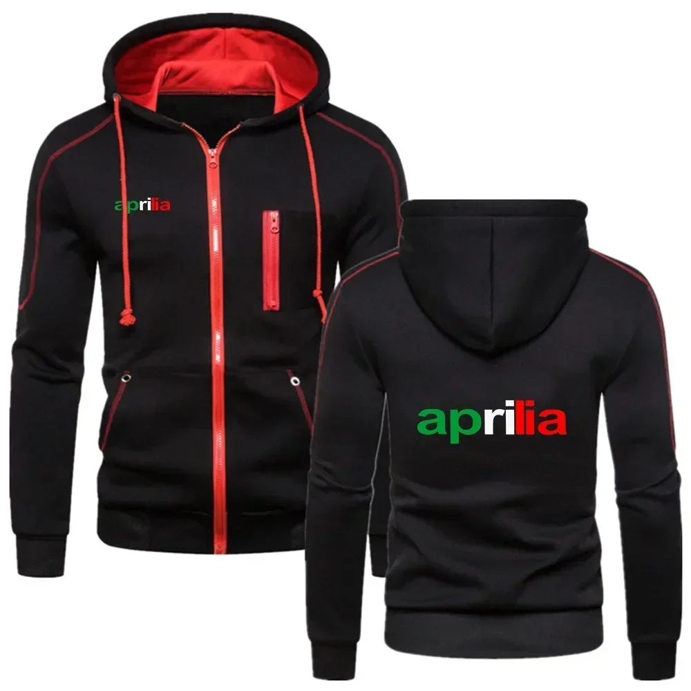 Фото Мотоцикл Aprilia, новая толстовка с капюшоном, мужские куртки, хлопковая уличная одежда на молнии, толстовка с капюшоном, ветровка, пальто, пальто в стиле Харадзюку №3