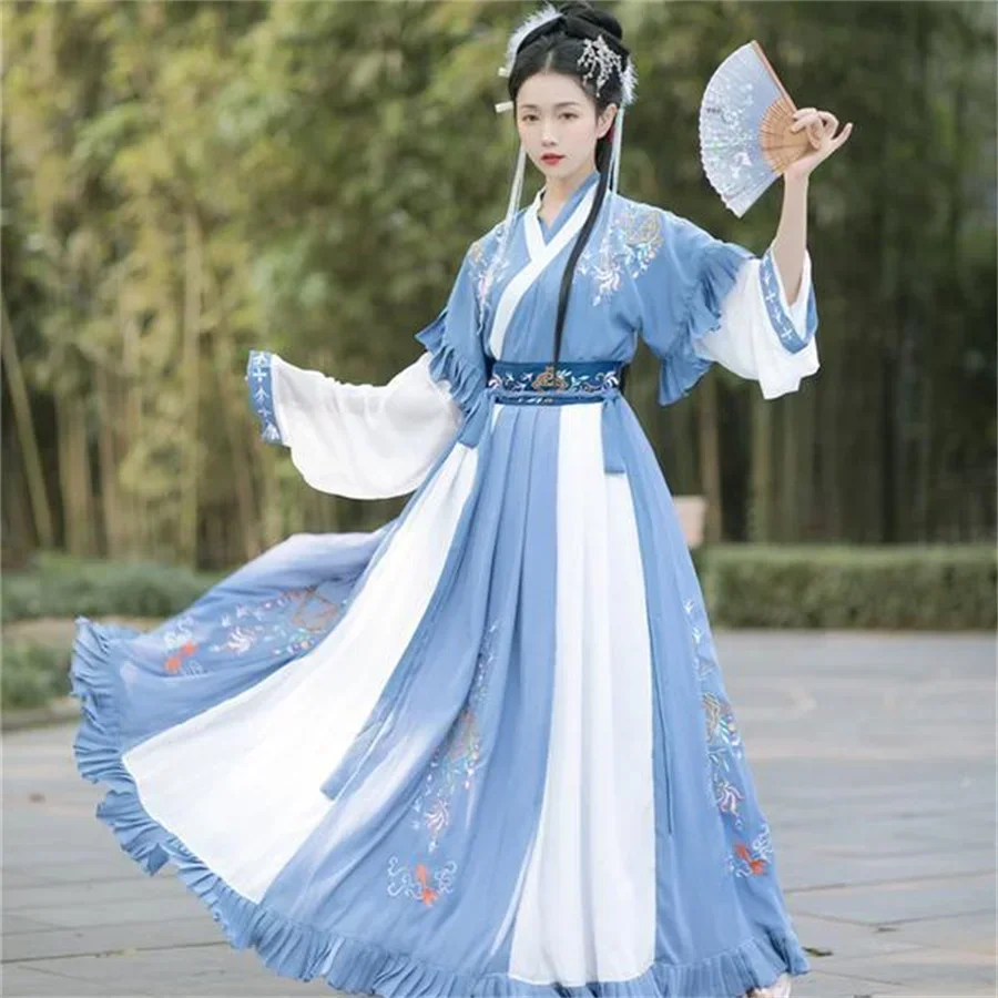 Фото Disfraz de Hanfu rojo традиционное китайское женское платье, платье de dinastía Han, бордо Wei Jin, Princesa de baile folclórico, n №4