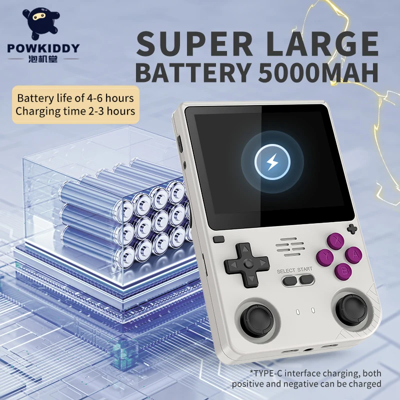 Фото Портативные игровые консоли Powkiddy V20 в стиле ретро, слот для карты, 3,5-дюймовый IPS-экран, аккумулятор 5000 мАч, ретро-игровые консоли, мужские подарки №4