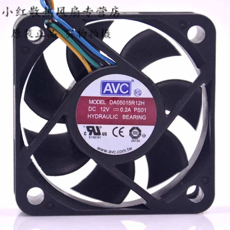 Новый вентилятор ЦП для AVC DA05015R12H, 12 В, 5015 А, 5 см, 4-проводной бесшумный вентилятор с контролем температуры ШИМ, 50*50*15 мм