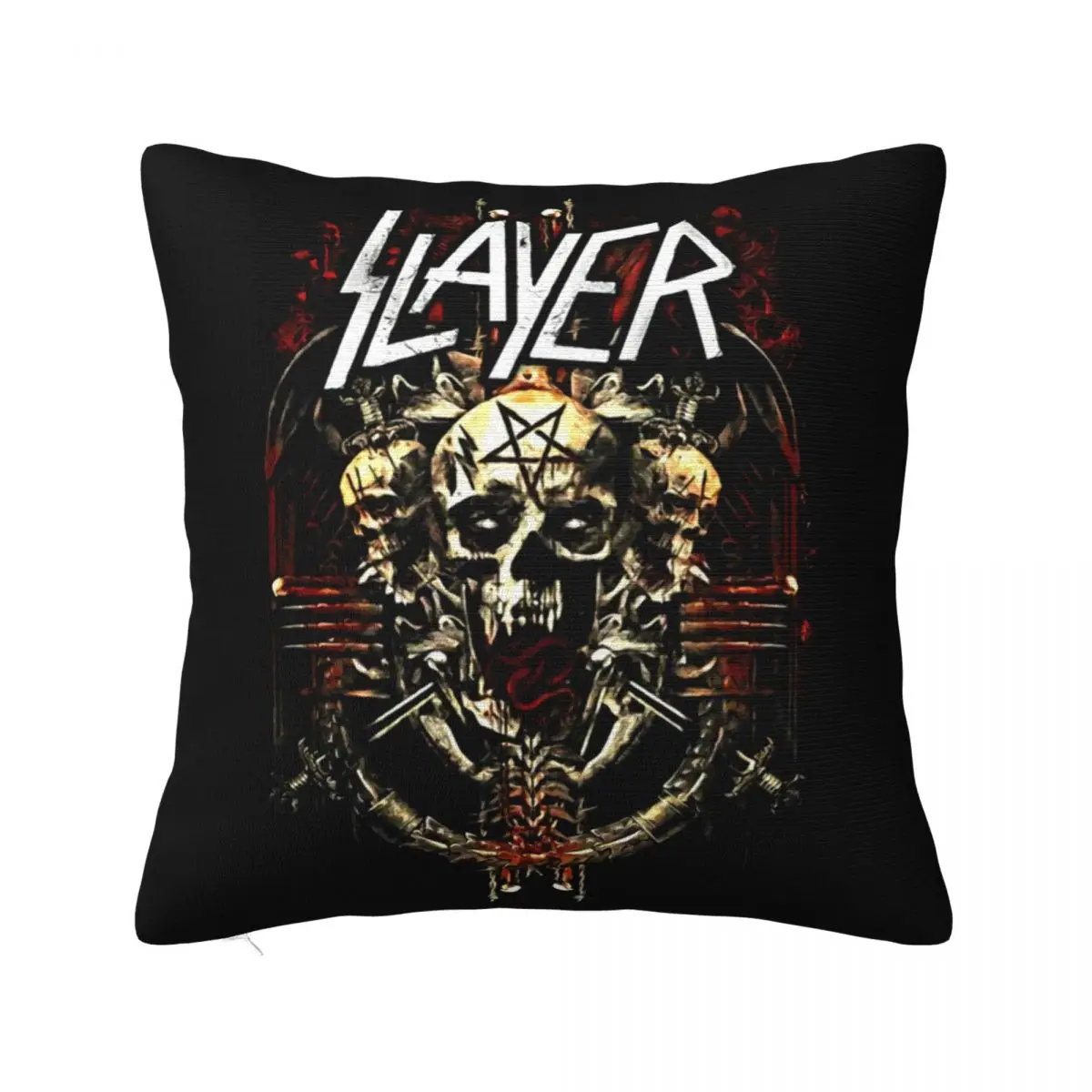 Slayer Demonic Admat Черный Классический Рок Металлический Группа Унисекс Повседневный Базовый Сюрприз Дизайн Наволочка