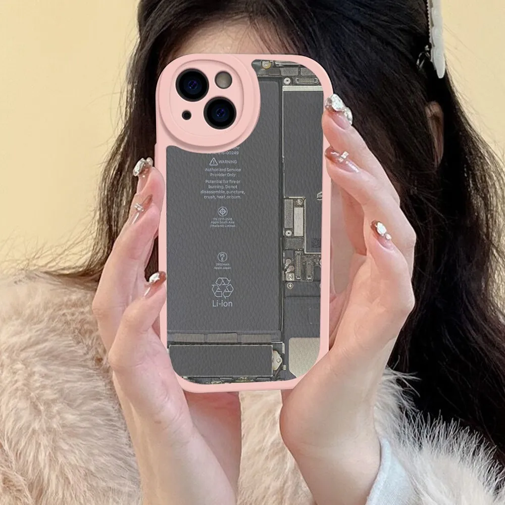 Фото Ничное Жесткое Кожаное Чехол Для iPhone С Полным Покрытием И Защитой От Царапин, Пылезащитная Зеркальная Пленка №4