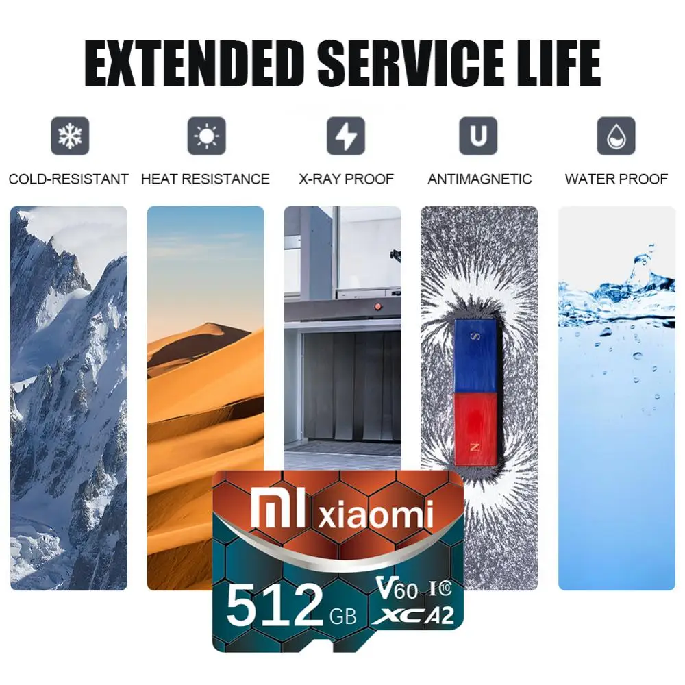Фото Оригинальная карта Micro TF SD Xiaomi, высокоскоростная карта памяти 128 ГБ, 256 ГБ, 512 ГБ, SD карта 1 ТБ, TF флеш-карта для телефона, настольного ПК, ноутбука №4