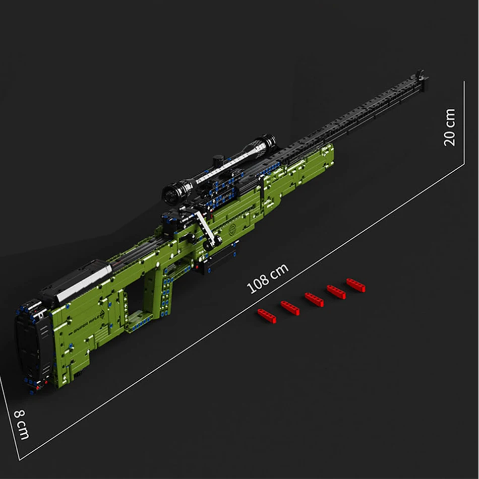 2023 Военная снайперская винтовка AWM модель пистолета строительные блоки высокотехнологичные спецназ 416D оружие может стрелять пули Кирпичи ...