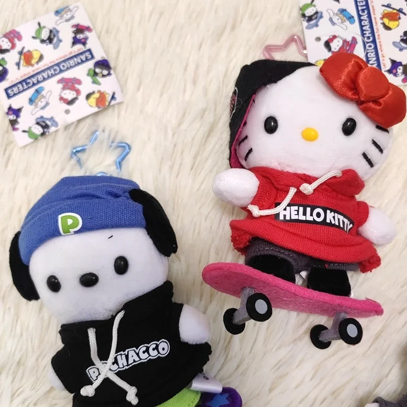 Фото Милые персонажи Sanrio Kurom Hellokitty Melody, плюшевые игрушки, мягкие игрушки, маленькие плюшевые брелки, подарок на Рождество и день рождения №4