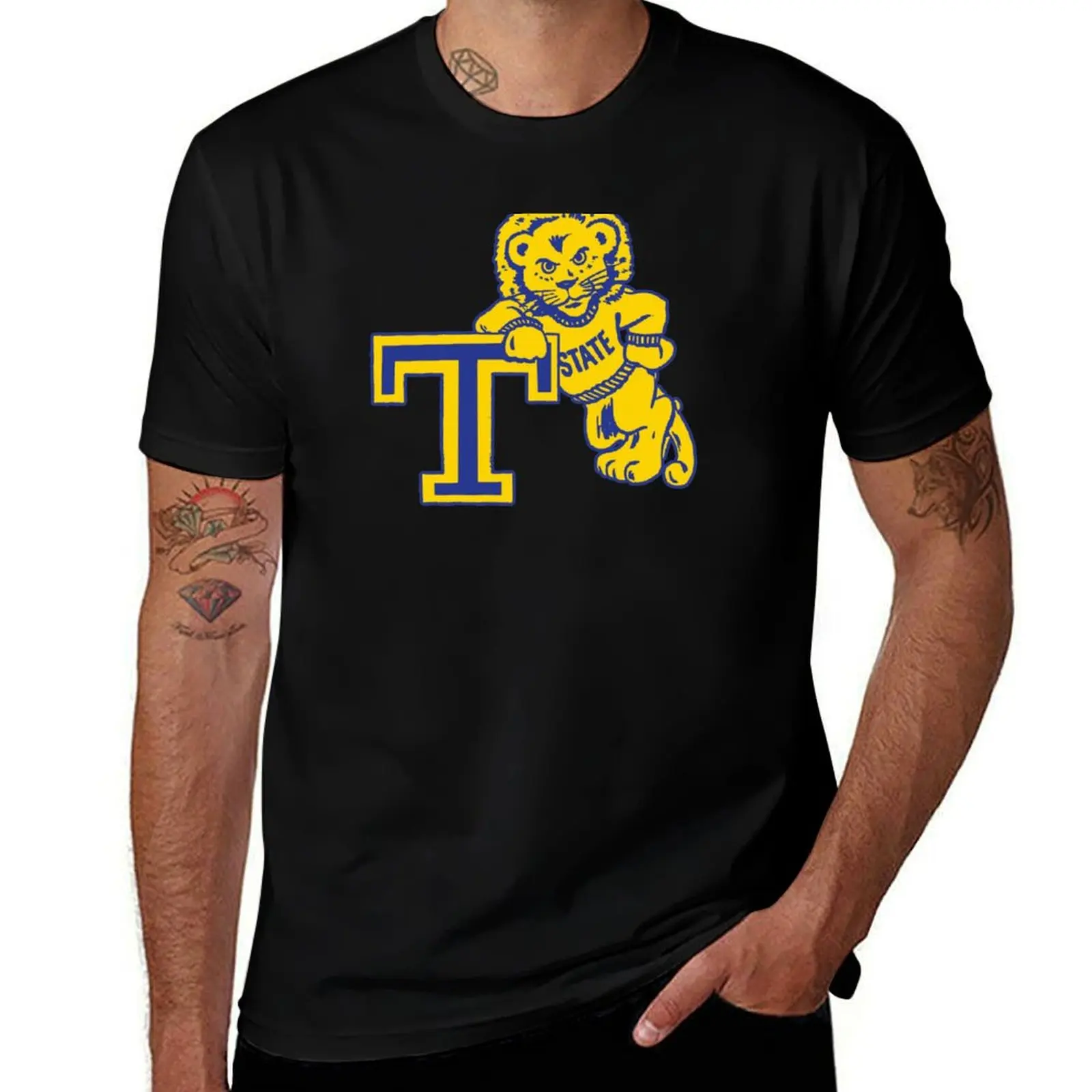 Винтажная футболка-талисман TSC Trenton State Roscoe the Lion, футболки с рисунком, футболки с аниме, забавная футболка, мужские хлопковые футболки