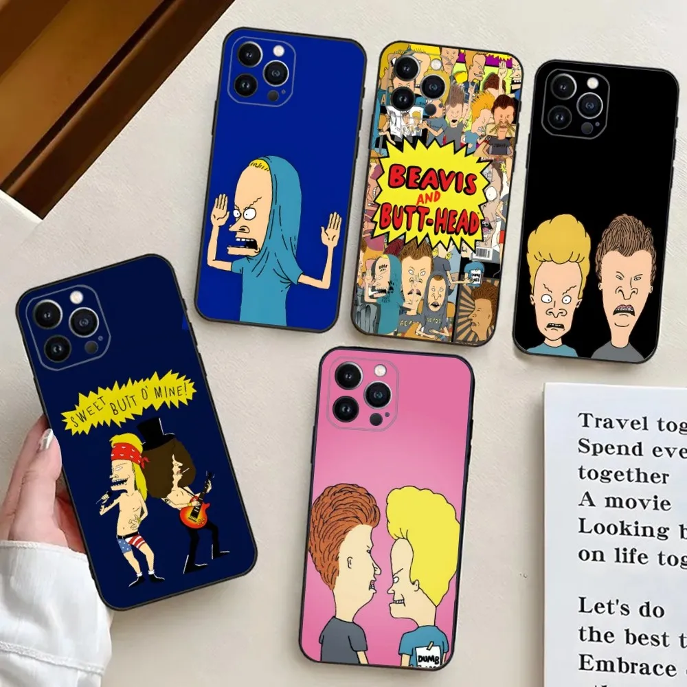 Чехол для телефона B-Beavis and Butthead для iPhone 15,14,13,12,11, Plus, Pro Max, XS, X, XR, SE, Mini, 8,7, мягкий силиконовый чехол