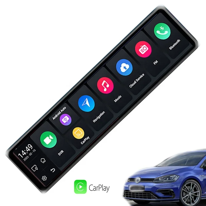 Tiktok трендовая 12-дюймовая сенсорная видеорегистратор Pantalla Mirror Touch Dash Cam ADAS 4+64G WiFi 4G LTE Автомобильный видеорегистратор GPS-навигация Android с Carplay для США