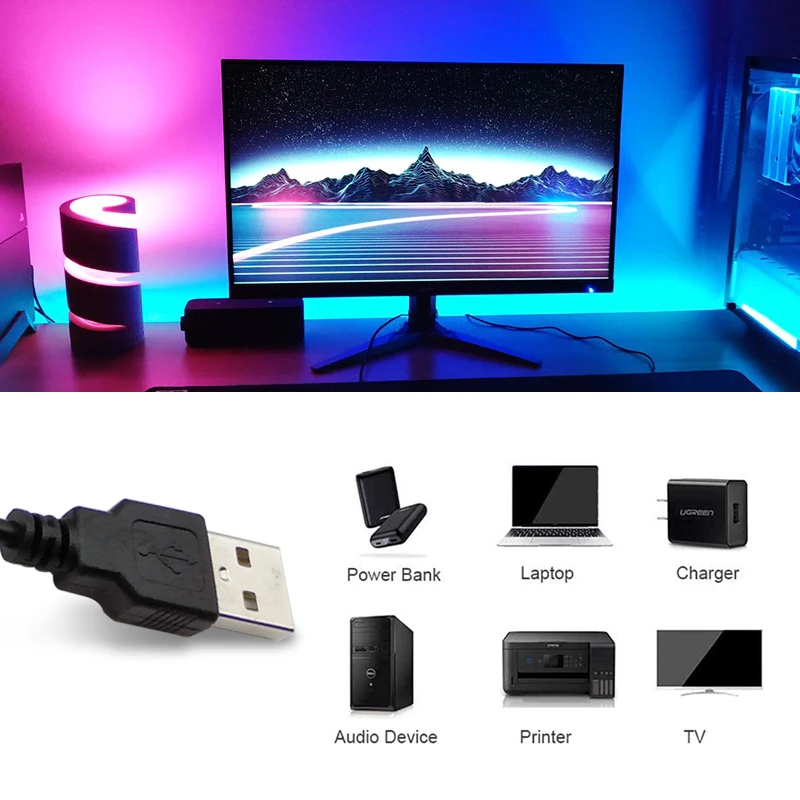 WIFI APP Control USB Светодиодная лента 5 м 10 м 20 м Светодиодная лента для комнаты Luces Светодиодная лента для Alexa Домашняя комната Спальня Декор Подсветка телевизора (art.: 3920cfbca9bef) - 3920cfbca9bef