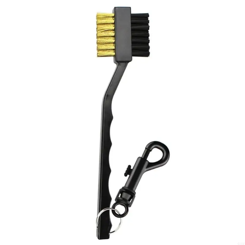 Фото Двусторонний гольф -клуб чистящий инструмент щетки с карабинером Grooves Cleaner Golf Brush Practical Golf Putters Cleaner №4