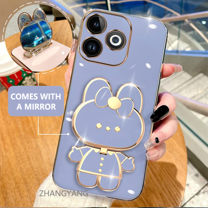Фото Чехол для infinix smart 8 hot 40i, гальванизированный, с прямыми краями №4