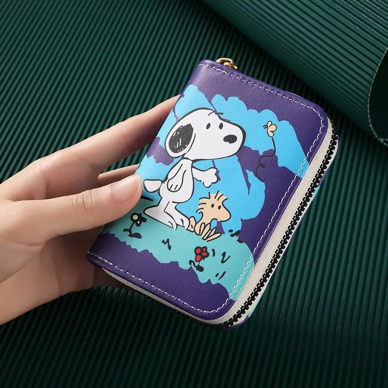 Kawaii Snoopys сумка для карт из мультфильма аниме короткий кошелек из ПУ с нулевым покрытием анти-размагничивание банковские карты для удостоверения личности Студенческая удостоверение личности подарок для девочек игрушка